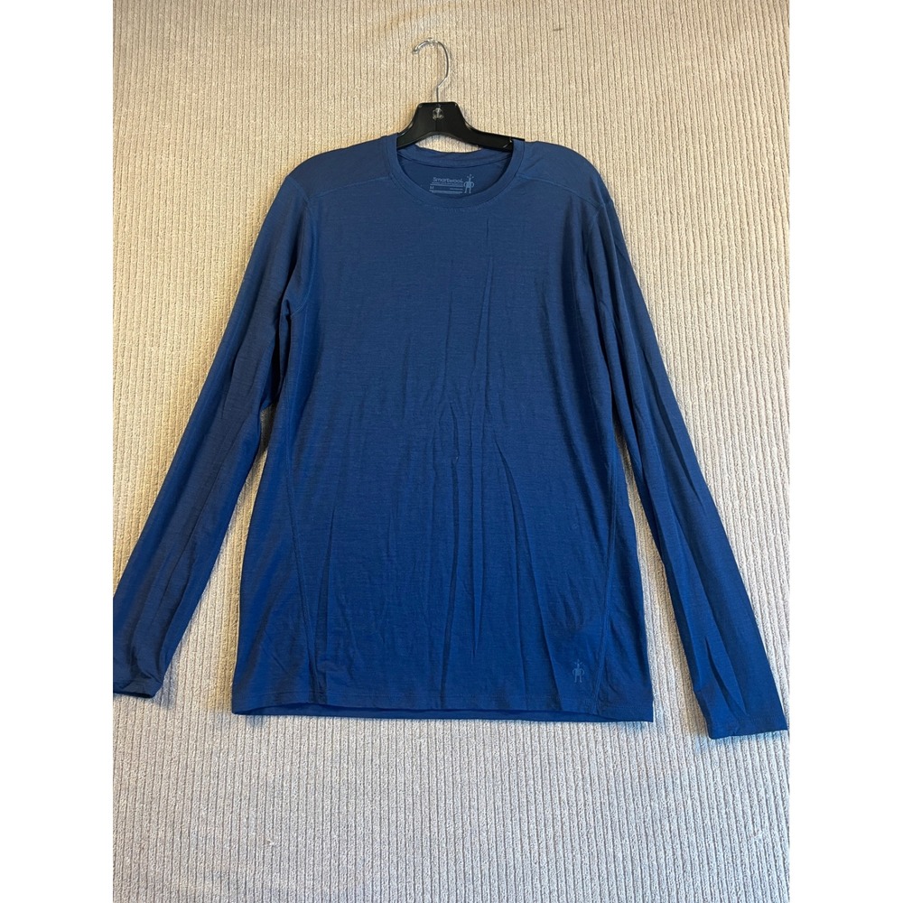 Smartwool Shirt Mens M Merino Base Layer Blue 150 Plant-Based Dye Long Sleeve